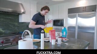 Fortunate man pummmeling Madi Collins ravishing cunt over the table