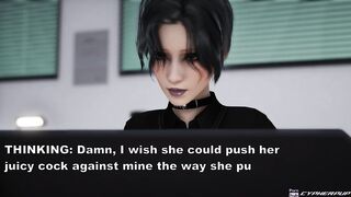 Femboy was caught watching his futanari coworker's porn and ended up getting mouth screwed