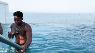 Teen double penetration after the pool, BBC and Colombian stud