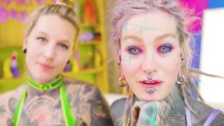 Barely There String & Taut Vinyl Tease – German Angels Spank Every Other Then Bang With Thong-On In Snatch And Booty