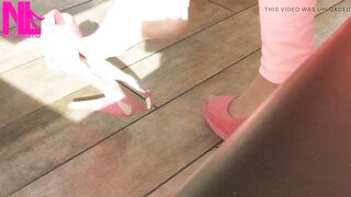 Shoeplay with High Heels in a Bar