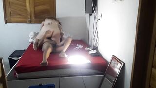 Round Booty and Smooth Cunt Has Already Received Him at Her Home Falling with Her Throat on His Large Weenie