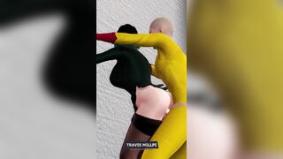 One Punch-chap Fubuki and Saitama // Parody