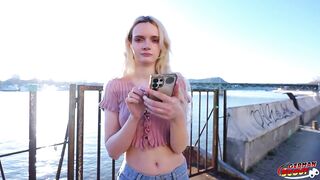 GERMAN SCOUT - Slender German Teen Amber Kawaii get leg shaking Climax at Casting Sex