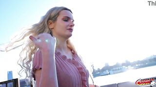 GERMAN SCOUT - Slender German Teen Amber Kawaii get leg shaking Climax at Casting Sex