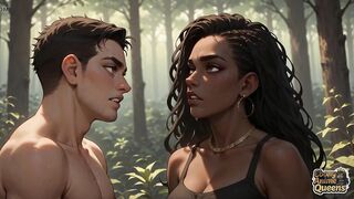 Forest Blowjob Bliss with Cum Splash - Ebony XXX Porn!