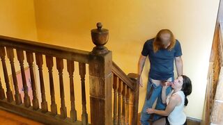 XXX Disciplining the Sloppy Maid with Shaking Climax and Creampie as Wife Calls