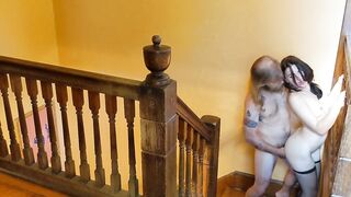 XXX Disciplining the Sloppy Maid with Shaking Climax and Creampie as Wife Calls