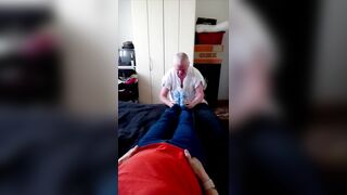 Grandma's hawt nylon feet in the afternoon