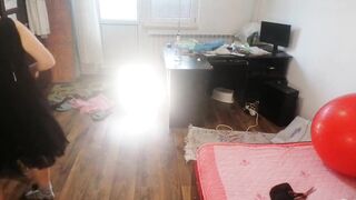 Amateur Woman Has Pleasure Trying on Garments and Cutting 'em