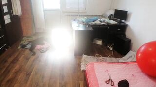 Amateur Woman Has Pleasure Trying on Garments and Cutting 'em