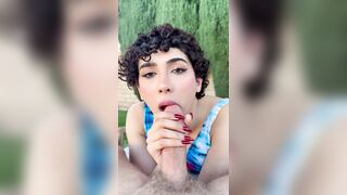 Trans Honey Foxy Alex Gives Me Outdoor Blow job POV - Steve Rickz