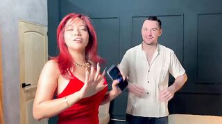 Touring the XHuber Porn Studios with Celeste Alba, Then The Gorgeous Breasty Redhead Takes a Creampie