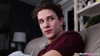 Large breasts stepmom Koda Monroe gets a foot massage from her stepson and accidently shows shes not wearing pants.The mother i'd like to fuck sees his boner and wishes it