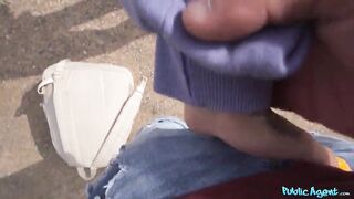 Her butt looked so hawt I've to cum in her throat - Public Agent