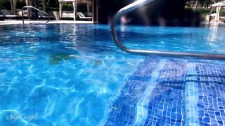 Large melons whore gives ideal tugjob in hotel pool - high risky with jizz flow in pool :P !