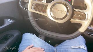 mother I'd like to fuck gives tugjob in a car on a greatly frequented parking lot - risky in public