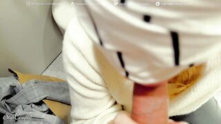 Public Oral and Cum drum Bang in Fitting Room - risky and filthy
