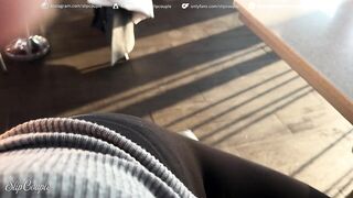 Concupiscent Beauty play with Jock in Fast Food Restaurant - risky public Oral