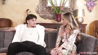 Stepmom Linda Lan introduces herself to her recent stepson.This babe hooks up with him and gives oral-sex.The stud bangs hewr real quick in advance of stepdad arrives