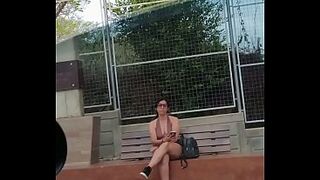 POV: A curvy Latin chick gives a oral sex inside a car in a public place.