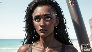 A Ebony Cyberpunk Beach Floozy. Most good Porn Ever! Sexually excited Floozy!