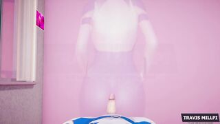 Invisible Woman Is Banging Herself with Elastic Weenie