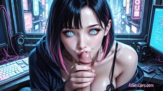 Girl undresses on stream then takes a thick schlong unfathomable as neon screens show her body shaking in fun