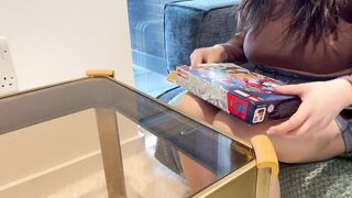 Tit Bang Large Jizz flow on My Large Melons Whilst Trying to Build Lego