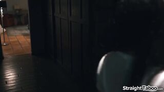 Breasty Nina White walks into her neighbors baths and finds his wife Cory Pursue locked in a cage.That babe explains its their raunchy dream and sucks wang