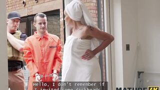 MATURE4K. Blond cougar with biggest breasts was so kind to a robber so this babe gave him a unfathomable mouth