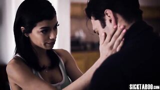 Hot Lalin beauty drank large ramrod and enjoyed hardcore snatch banging with stepdad
