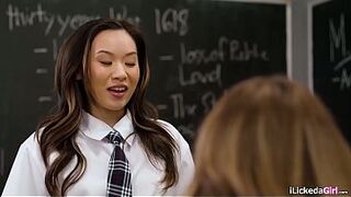 Teacher Jayden Cole caught her teen students Kimmy Kimm and Nicole Rae fingering their snatch and squirting.The mother i'd like to fuck joins and licks their bald snatch