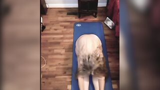 Jackoff To This Hot Older mother I'd like to fuck big beautiful woman Doing Her Morning Yoga Undressed!