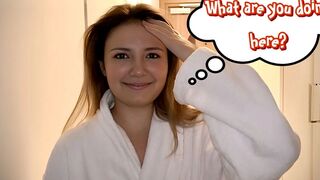 That babe Naked in Front of the Hotel Employee! Youthful Rich Teenager