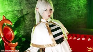 Elf Frieren pleases a traveler with her Feet. Creampie, Pov - MollyRedWolf