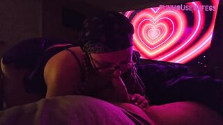 Giving head and jerking him off untill that guy cumms in my throat