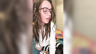 Wearing Glasses and Haunch High Nylons, Smokin' a Cigarette and Playing with My Twat