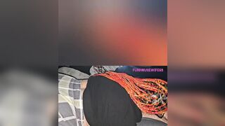 Bent over the daybed and large ass pounded