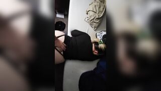 Bent over the daybed and large ass pounded