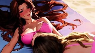 Large natural lactating toon tittys at the beach!