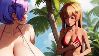 Lactating Lesbos Breastfeed on the Beach