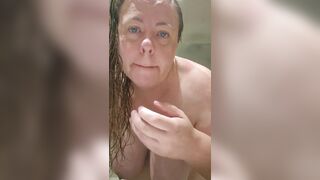 Curvy mother I'd like to fuck Takes Shower Flashing All