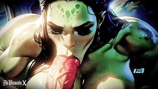 Orc Elf Alien Dream Fellatio & Titfuck Compilation - Animated Porn (AI Generated)