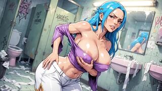 Hawt Nefertari Vivi Striptease in Washroom (ai)
