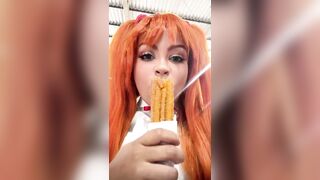 Asuka Cosplay Fart & Burp Compilation Plugsuit and Uniform Fat Black