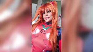 Asuka Cosplay Fart & Burp Compilation Plugsuit and Uniform Fat Black