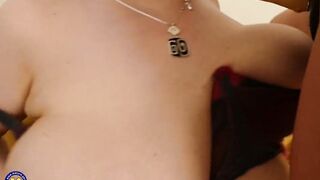 Daughter fucks busty mom with strapon