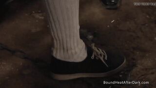 Busty Blonde Lesbian Slave Groped On The Bed By Mistress
