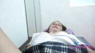 Amateur schoolgirl Mira Monroe hookup, oral job and hardcore doggy position